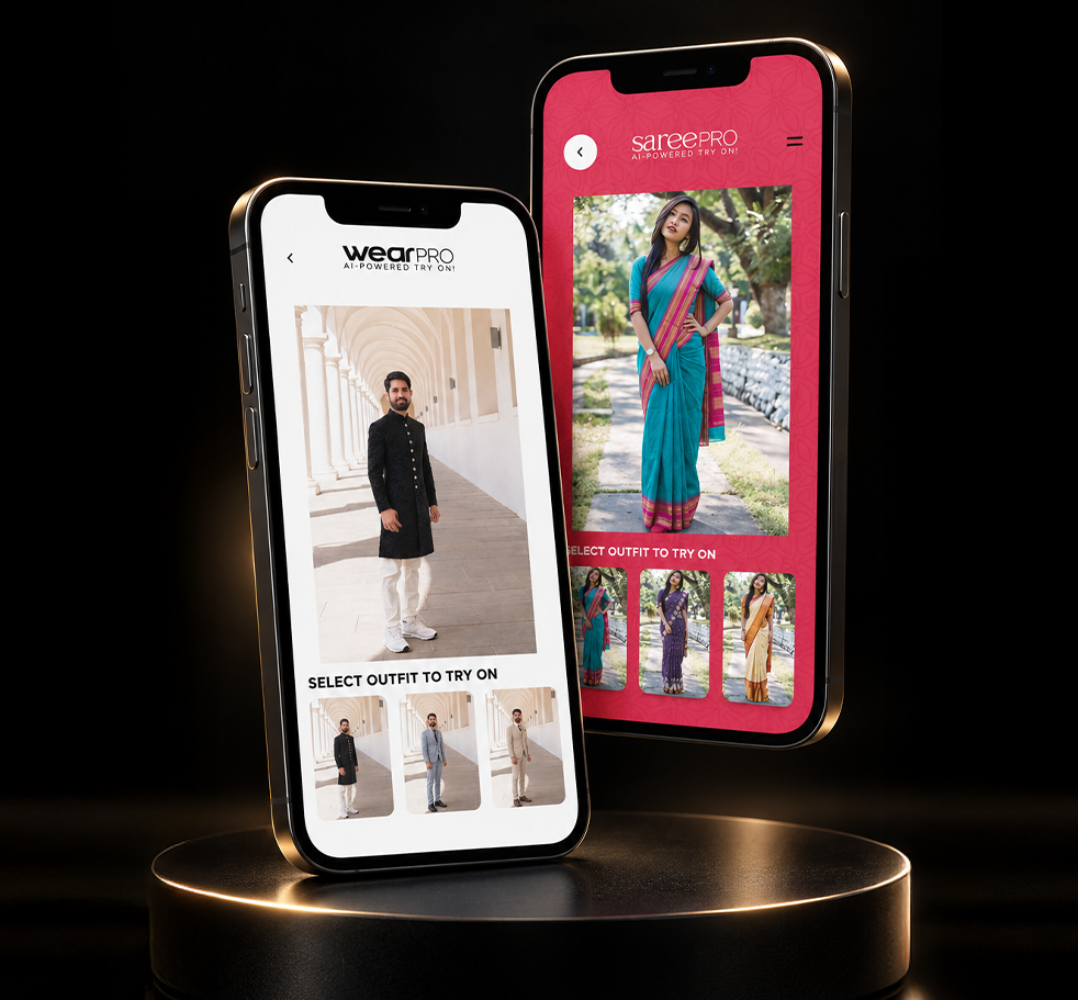 WearPRO try-on running inside a phone